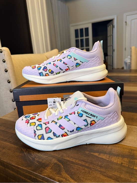 adidas Other - adidas Minecraft FortaRun J Creeper Sneaker Kids US 7 Purple/Multicolor JR1940